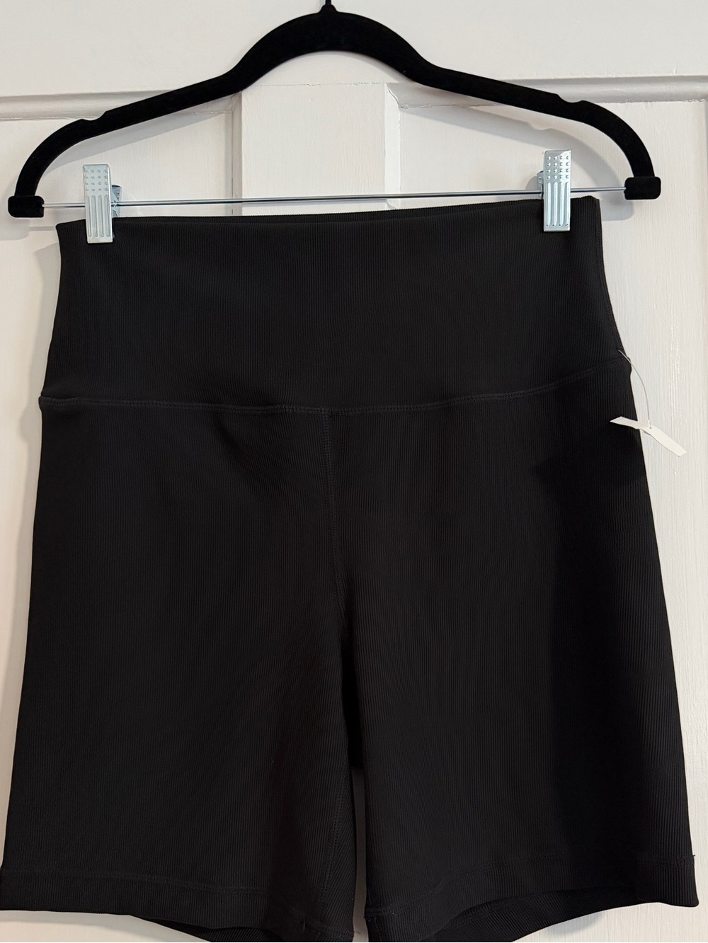 Yogalicious High-Waist Black Ribbed Women’s Bike Shorts XL - Picture 3 of 9